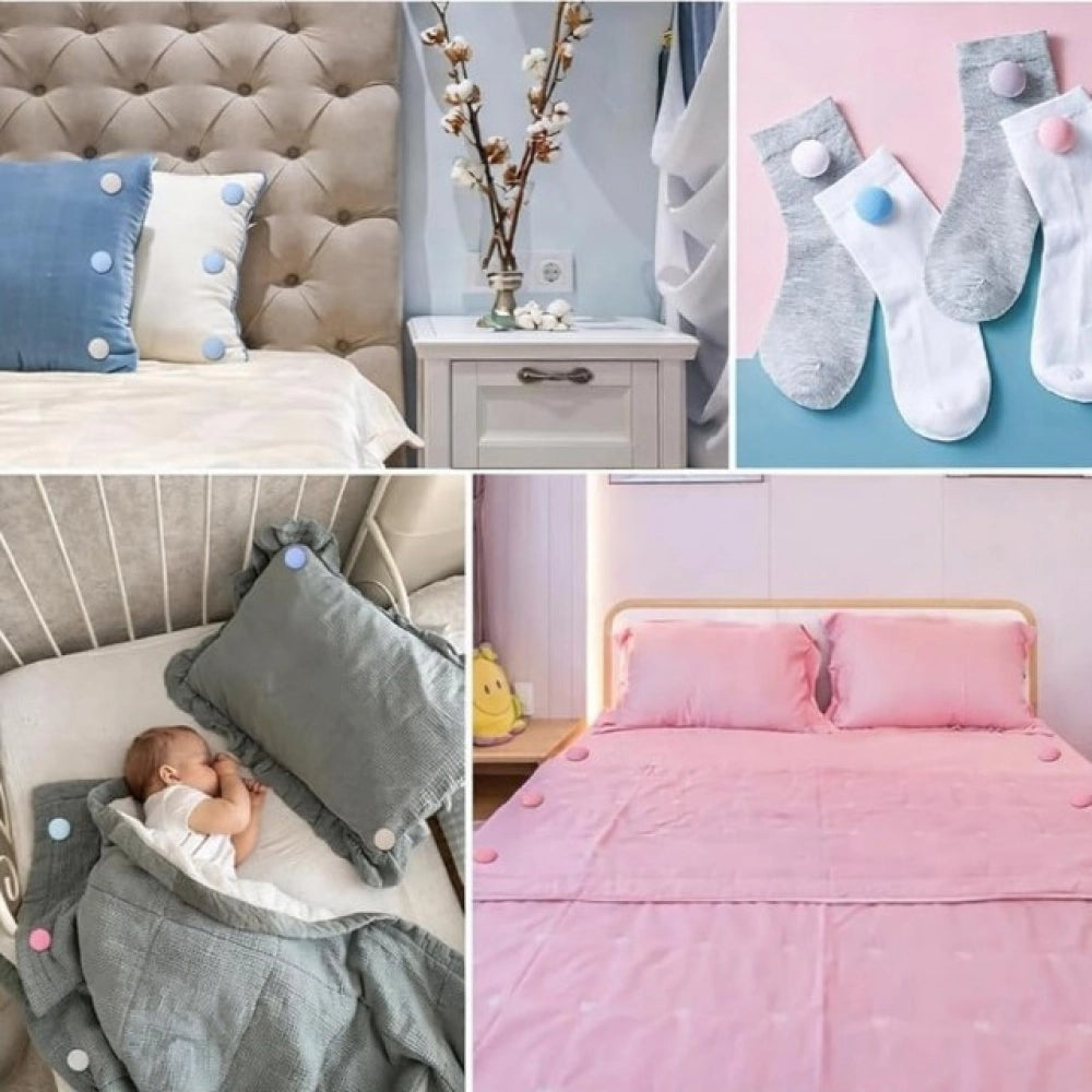 { "alt_text": "Pink blue metal duvet clips set of 10 sheet fasteners for keeping blankets and comforters in place" }