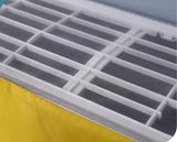 Pink and white embroidered AC cover for universal wall-mounted air conditioners, durable and decorative.