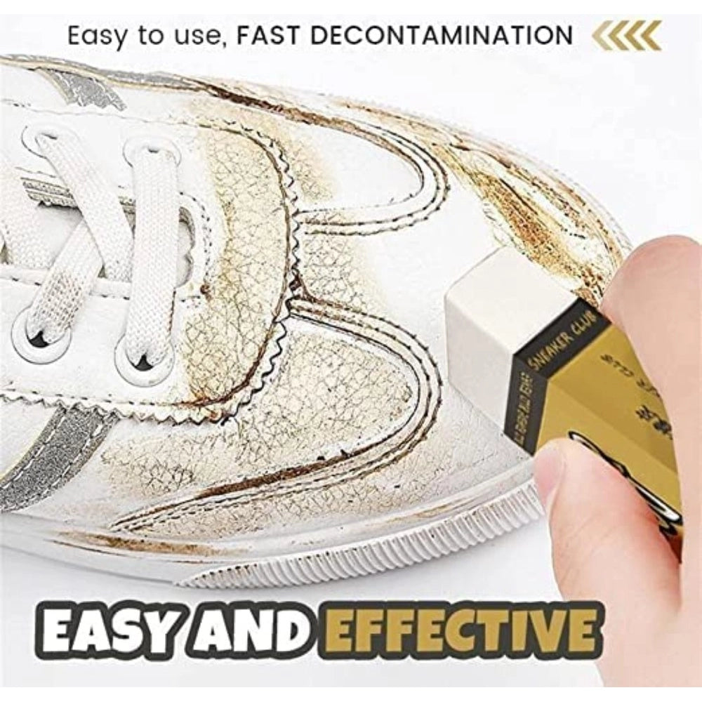 { "alt_text": "White cleaning eraser shoe maintenance kit for suede nubuck sneakers, stain remover for leather footwear" }