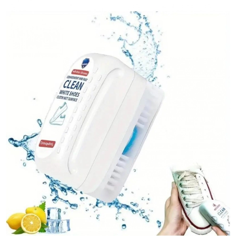 { "alt_text": "White nylon shoe cleaning brush set for sneaker stain removal, deep cleaning sports shoes" }
