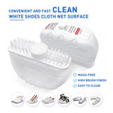{ "alt_text": "White nylon shoe cleaning brush set for sneaker stain removal, deep cleaning sports shoes" }