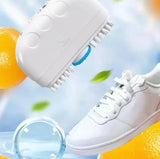 White shoe cleaning brush with soft fine bristles for removing stains and whitening sneakers