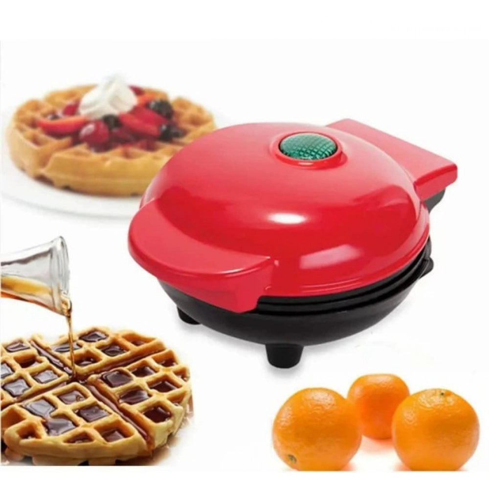 Red non-stick waffle maker for evenly cooked sweet & savory recipes