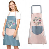 { "alt_text": "Multicolor PVC kitchen pocket apron for cooking, waterproof oil-proof protective garment for men and women" }