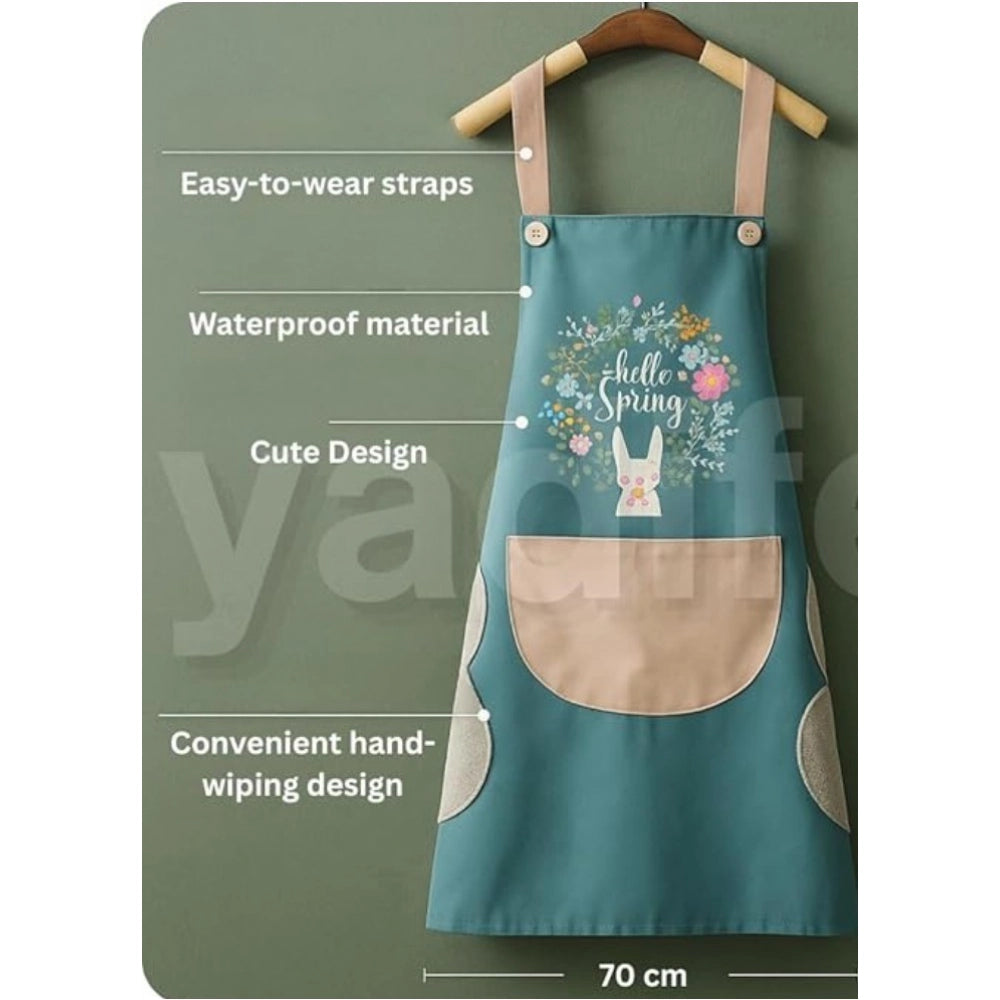 { "alt_text": "Multicolor PVC kitchen pocket apron for cooking, waterproof oil-proof protective garment for men and women" }