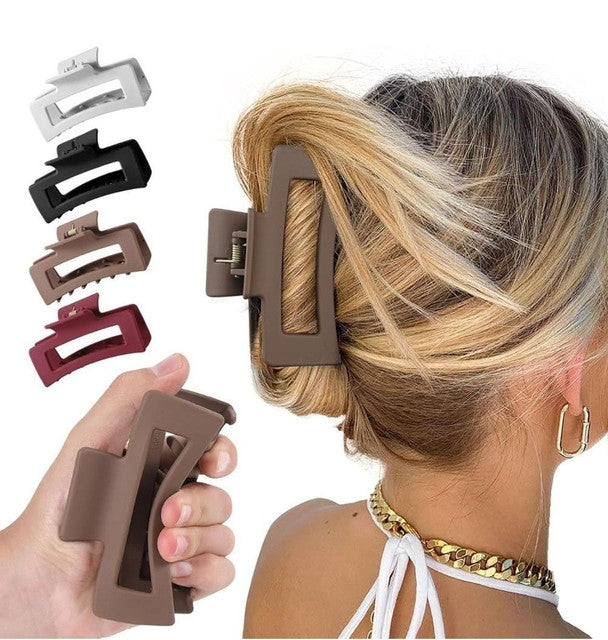 Multicolor soft silicone hair claw clip with flexible polymer core for gentle, all-day grip