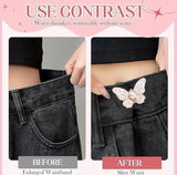Multicolor alloy butterfly jeans clips with faux pearl center for securing loose clothing fit