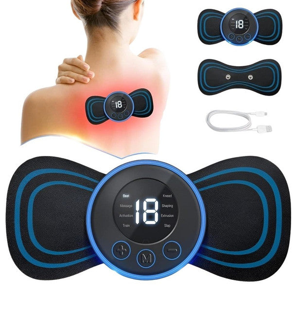 Black mini portable massager for targeted muscle tension relief and pain management