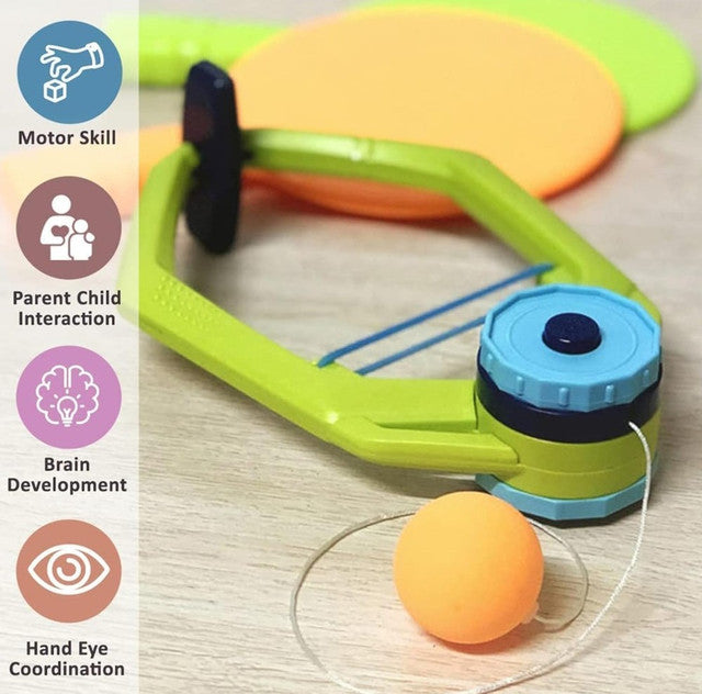 Green adjustable table tennis ball trainer for improving catching skills and eye-hand coordination