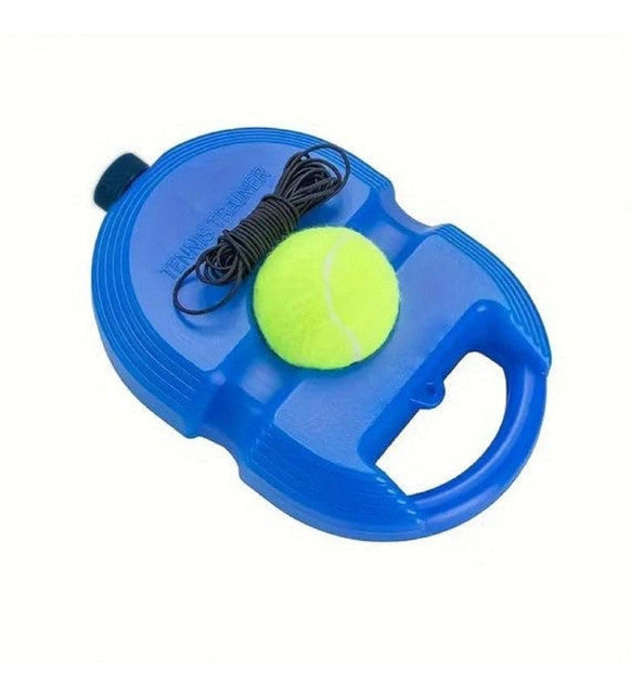 Blue tennis rebound trainer set for solo practice, featuring a stable, anti-slip base