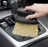 Black car dashboard cleaning brush set for deep cleaning car interior nooks and crannies