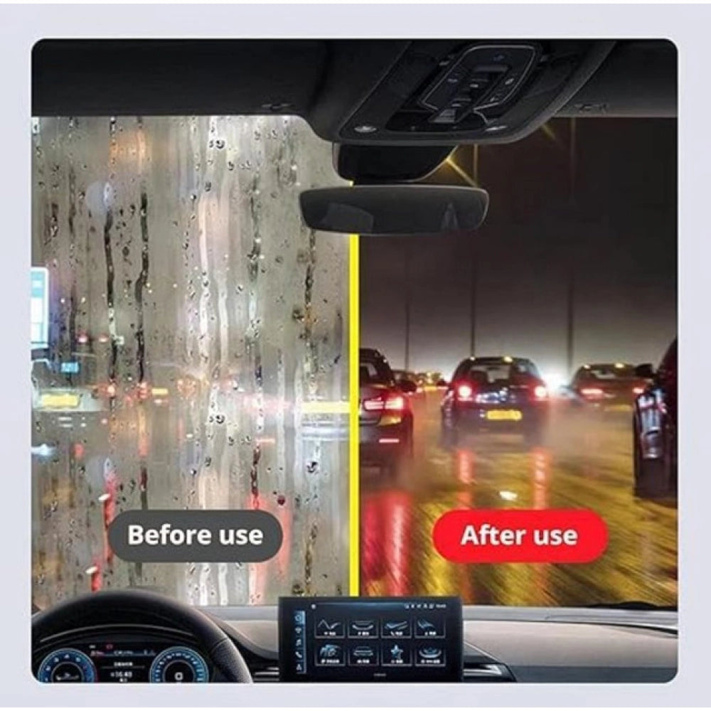 { "alt_text": "Red black nylon auto windshield cleaning brush for removing oil film, water spots, and automotive glass grime" }