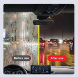 Red and black dual-sided automotive cleaning brush for removing oil films and grime from car glass