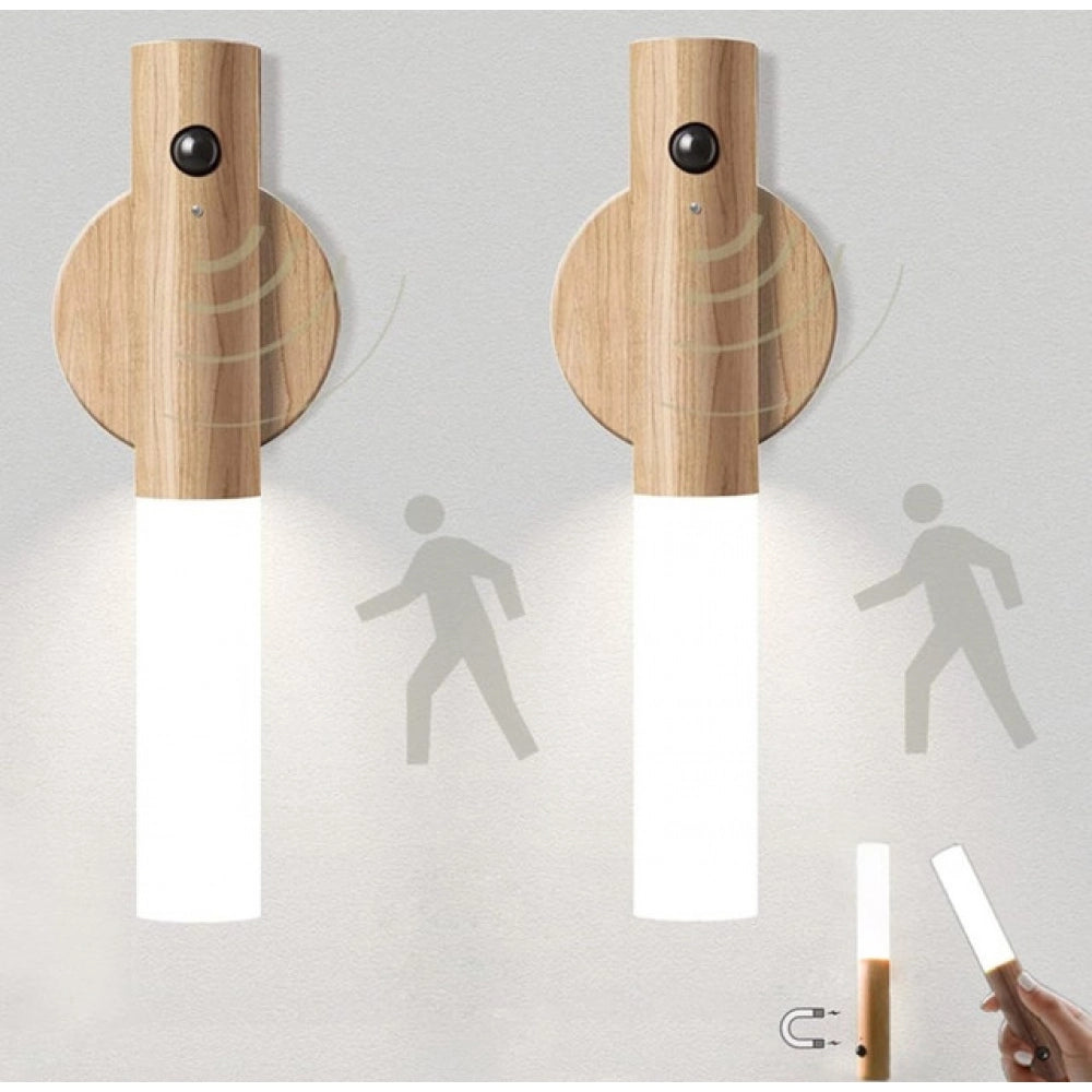 { "alt_text": "Beige metal induction light cabinet lighting fixture with motion sensor for emergency use" }