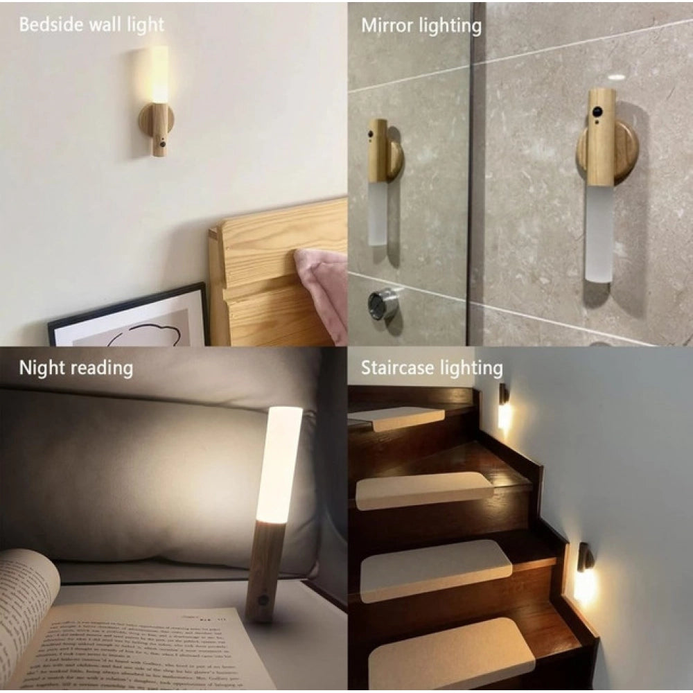 { "alt_text": "Beige metal induction light cabinet lighting fixture with motion sensor for emergency use" }