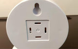 White motion sensor LED light with magnetic attachment for hands-free illumination in dark areas