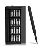 Black 24-in-1 precision screwdriver set made of S2 steel for electronics and household appliance repair