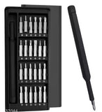 Black 24-in-1 precision screwdriver set made of S2 steel for electronics and household appliance repair