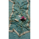 Women's Silk Embellished Saree With Unstitched Blouse 5.5Mtr (Green)