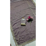 Women's Silk Embellished Saree With Unstitched Blouse 5.5Mtr (Lavender)