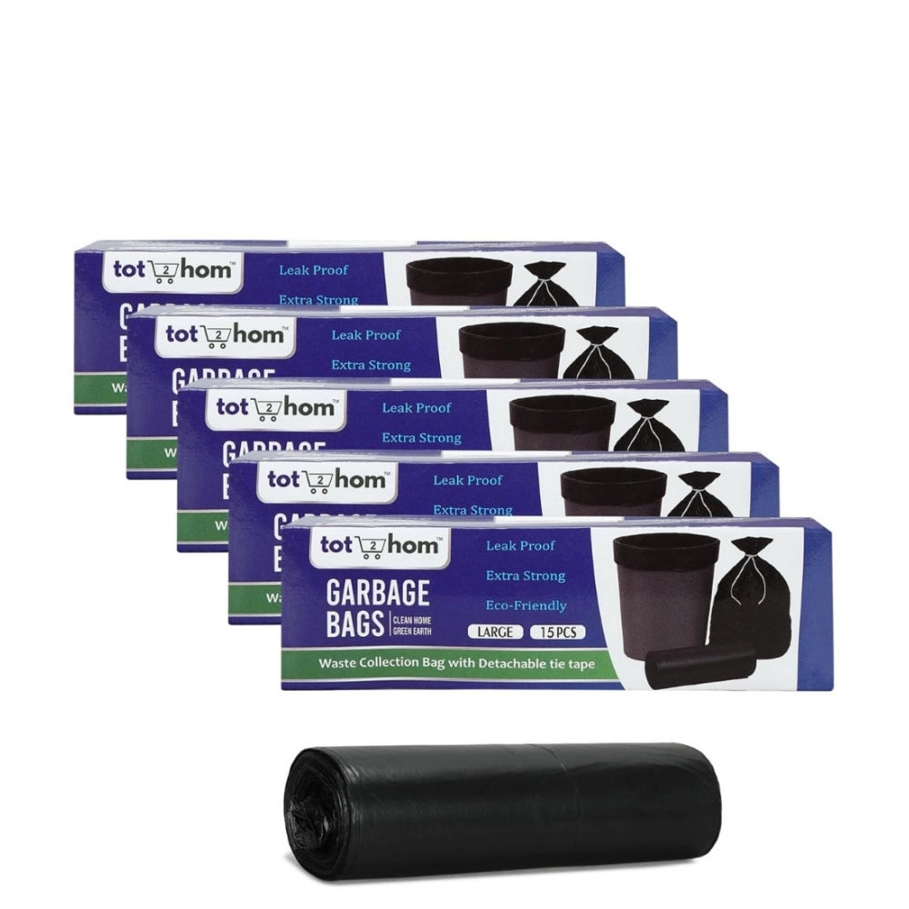 Pack of 5 Biodegradeable Vegetable-Paper 25 x 30 Inches Garbage Bag (Black)