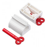 { "alt_text": "Multicolor plastic toothpaste squeezer pack of 2, easy-to-use bathroom hygiene tool" }