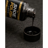 { "alt_text": "Brown liquid shoe polish kit, pack of 2 bottles, 100 ML, restores shine for men's footwear" }