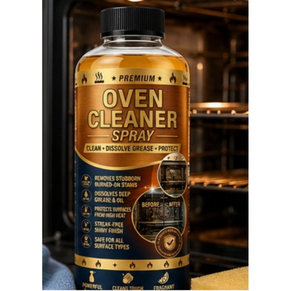 { "alt_text": "Clear liquid oven cleaner bottles, 100 ML, removes grease and residue from oven surfaces, kitchen cleaning" }