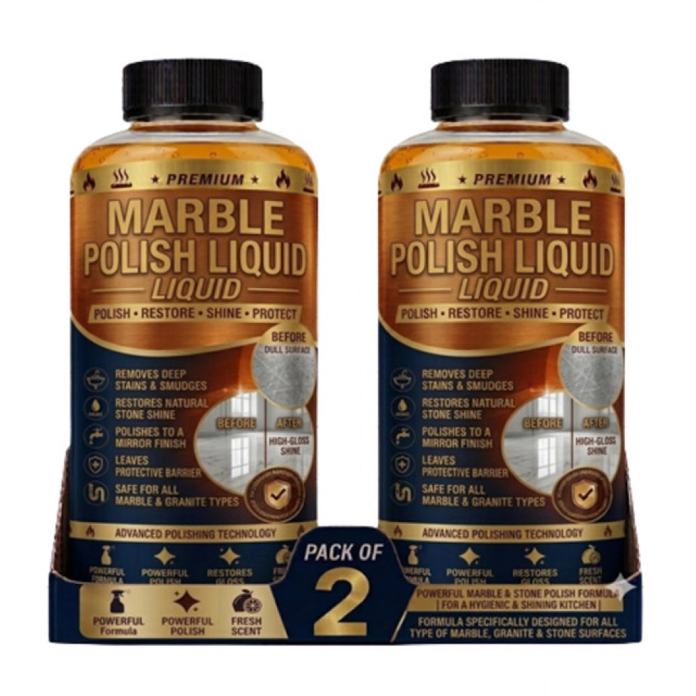 { "alt_text": "Clear liquid marble polish bottles, 100 ML each, for enhancing shine and finish of marble surfaces" }