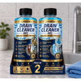 { "alt_text": "Blue drain cleaner gel bottles, 100 ML, pack of 2, liquid drain blockage remover for plumbing" }