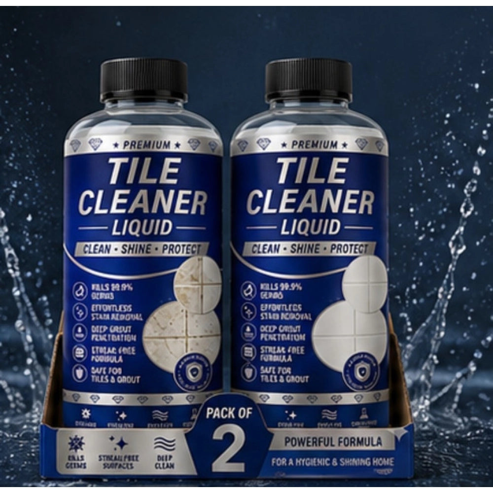{ "alt_text": "Clear liquid tile cleaner bottles, 100 ML, for removing dirt and stains from tile surfaces, fresh fruit fragrance" }