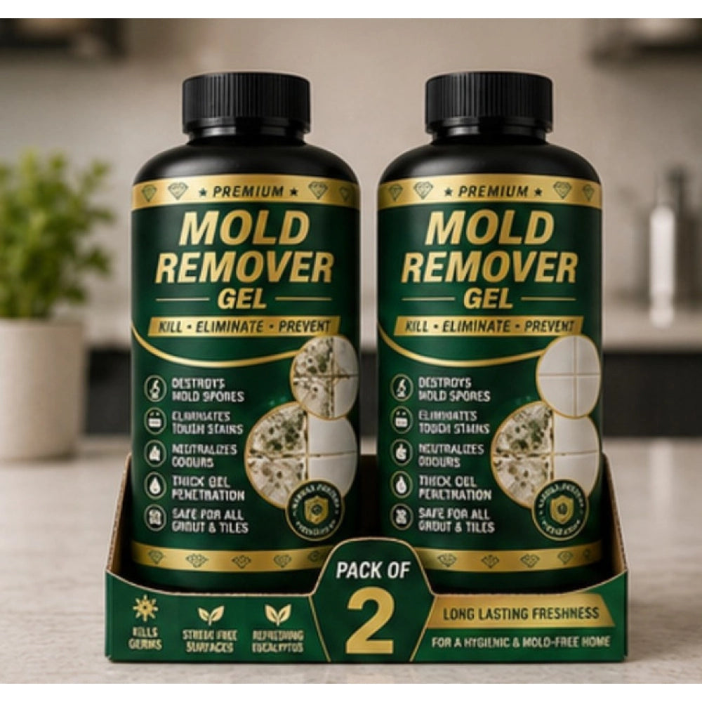 { "alt_text": "Fresh fruit mold remover gel bottles, 100 ML, pack of 2, mildew cleaner for bathroom surfaces" }