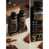 { "alt_text": "Brown leather polish liquid bottles, 100 ML, for maintaining and shining leather surfaces, shoe care" }