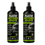 { "alt_text": "Clear plastic restorer polish liquid spray bottles, 100 ML, restores shine, car detailing, plastic cleaner" }