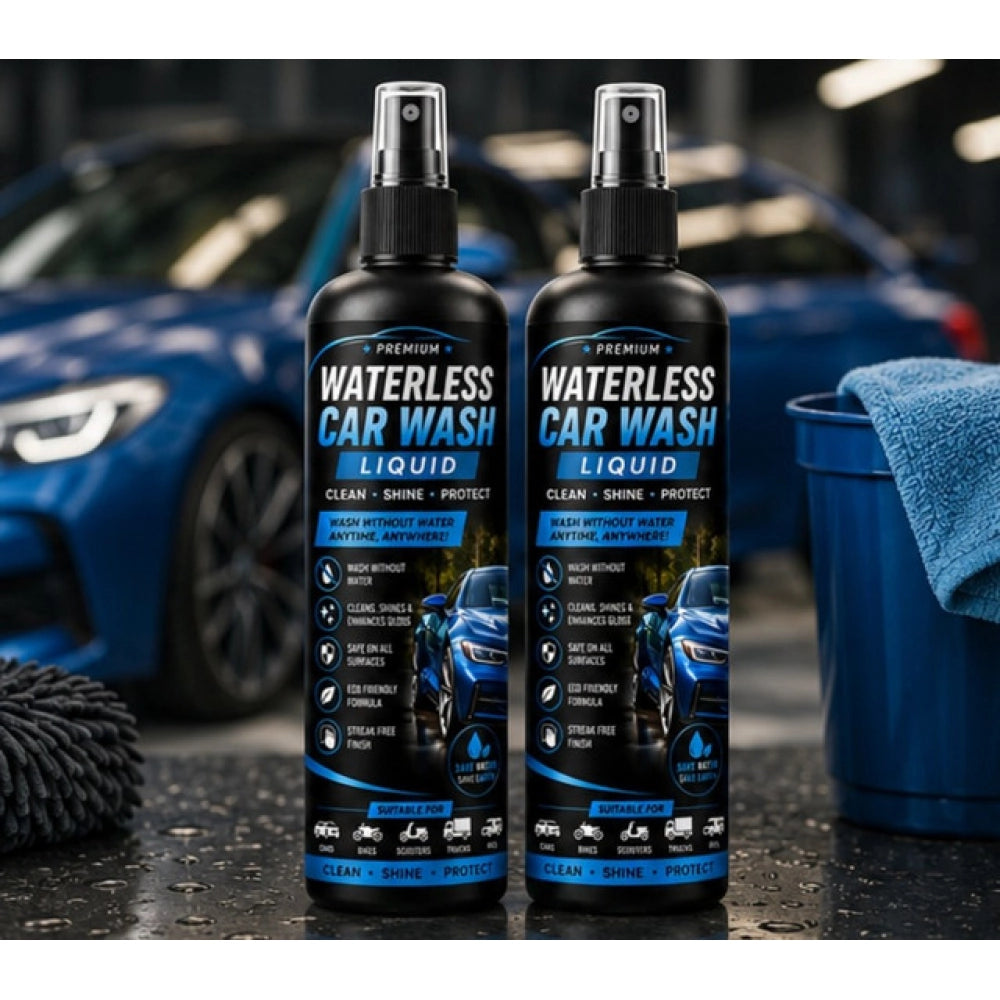 { "alt_text": "Clear plastic waterless car wash liquid spray bottles, 100 ML, for vehicle cleaning, car detailing, and auto wash" }