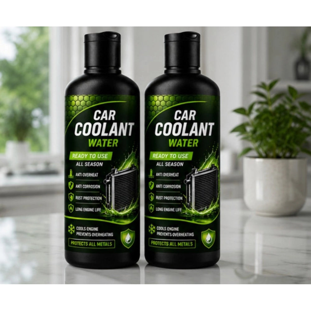 { "alt_text": "Blue coolant water liquid car bottles, 100 ML, for vehicle cooling system maintenance, 2-pack" }
