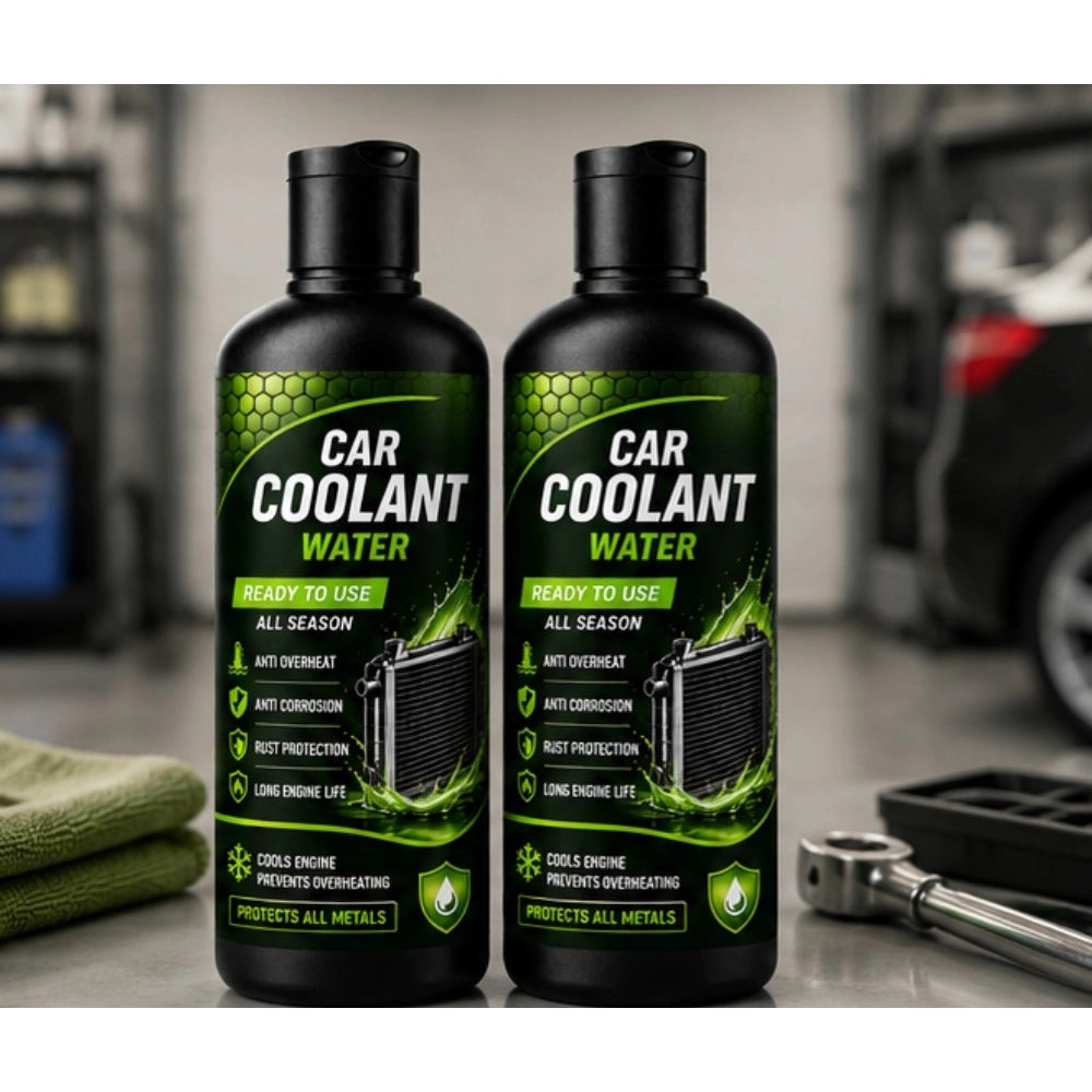 { "alt_text": "Blue coolant water liquid car bottles, 100 ML, for vehicle cooling system maintenance, 2-pack" }