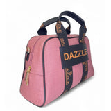 Women's Polyurethane Textured Duffle Bag with Adjustable &amp; Removable Strap (Pink)