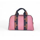 Women's Polyurethane Textured Duffle Bag with Adjustable &amp; Removable Strap (Pink)