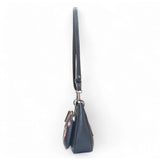 Women's Polyurethane Floral Embroidered Crossbody Sling Bag with Adjustable &amp; Removable Strap (Black)