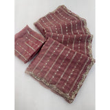 Women's Jimmy Choo Embellished Saree With Unstitched Blouse 5.5Mtr�(Pink)