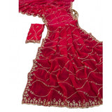 Women's Jimmy Choo Embellished Saree With Unstitched Blouse 5.5Mtr�(Pink)