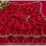 Women's Jimmy Choo Embellished Saree With Unstitched Blouse 5.5Mtr�(Pink)