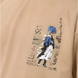 { "alt_text": "Beige cotton blend men's oversized t-shirt, printed casual wear, round neck half sleeve, 240 GSM" }