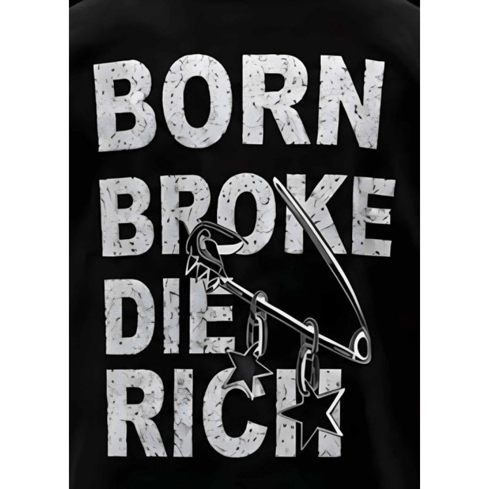 { "alt_text": "Black cotton blend men's oversized t-shirt, printed casual wear, round neck half sleeve, 220 GSM" }