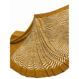 Women's Georgette Printed Saree With Unstitched Blouse 5.5Mtr (Mustard-Yellow)
