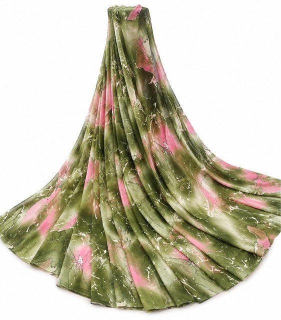 { "alt_text": "Mehendi-Pink georgette printed saree with unstitched blouse, 5.5Mtr, ethnic wear fashion" }