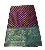 Women's Jacquard Printed Saree With Unstitched Blouse 5.5Mtr (Purple)