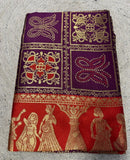 { "alt_text": "Wine jacquard printed saree with unstitched blouse, 5.5m, ethnic wear, Indian traditional clothing" }