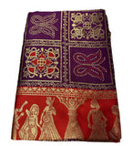 { "alt_text": "Wine jacquard printed saree with unstitched blouse, 5.5m, ethnic wear, Indian traditional clothing" }